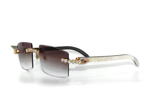 rimless buffalo horn glasses|buffalo cartier glasses with diamonds.